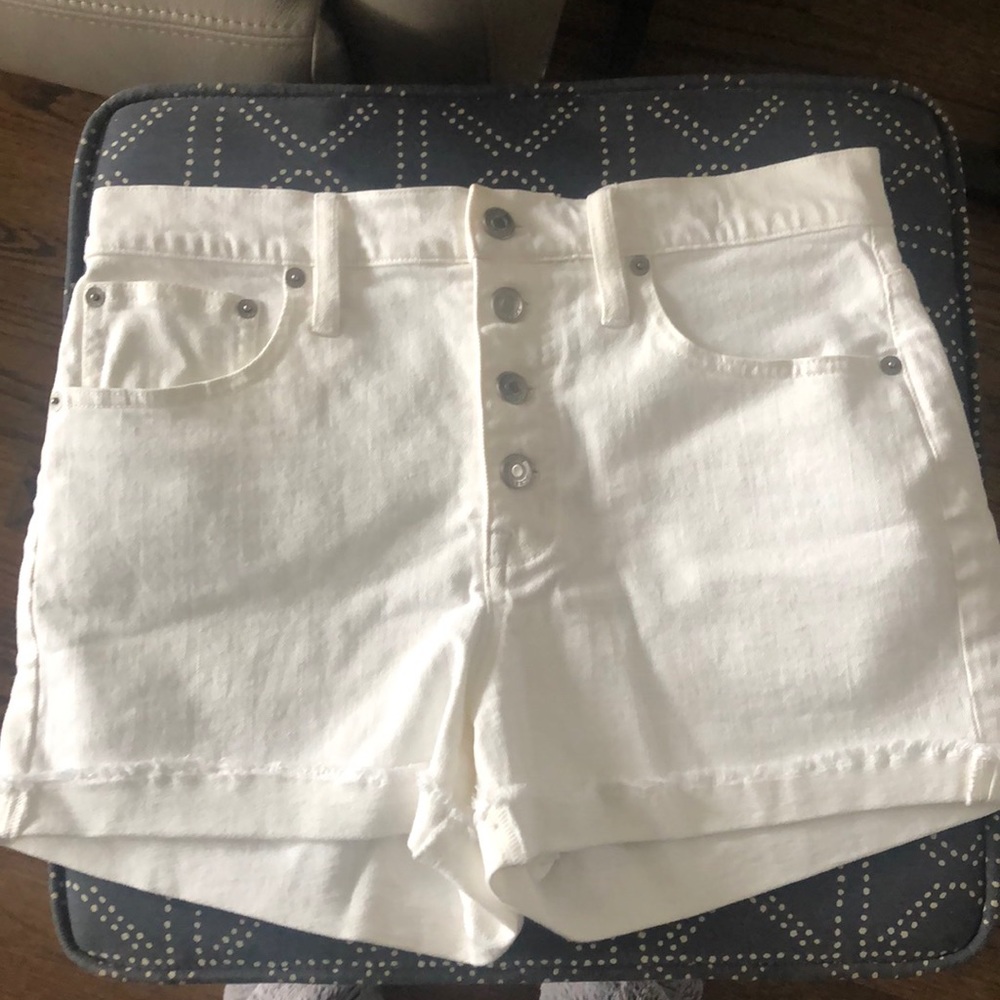 Jcrew white button shorts